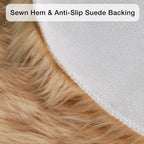 duduta Beige Faux Sheepskin Throw Rug 2x3 ft, Small Fluffy Shag Fur Rug - Image 5
