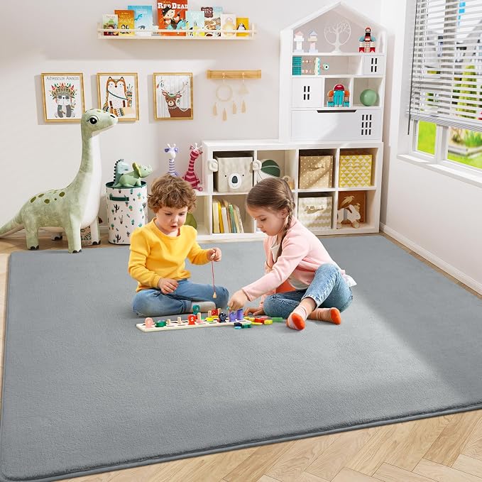 Amearea Large Modern Area Rugs for Bedroom Living Room, 5x8 Feet Grey Thickened - Image 6
