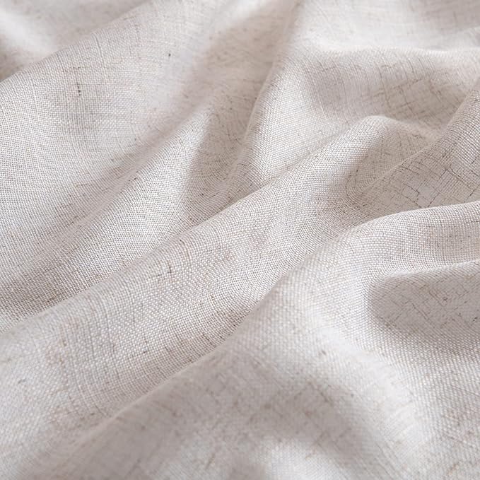 MIULEE Natural White Linen Curtains 84 Inch Length - Image 4