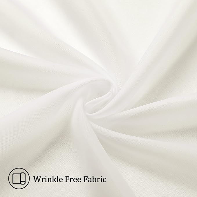 Aiyufneg Ivory Sheer Curtains 36 inch Length Kitchen Tiers Short Voile - Image 5