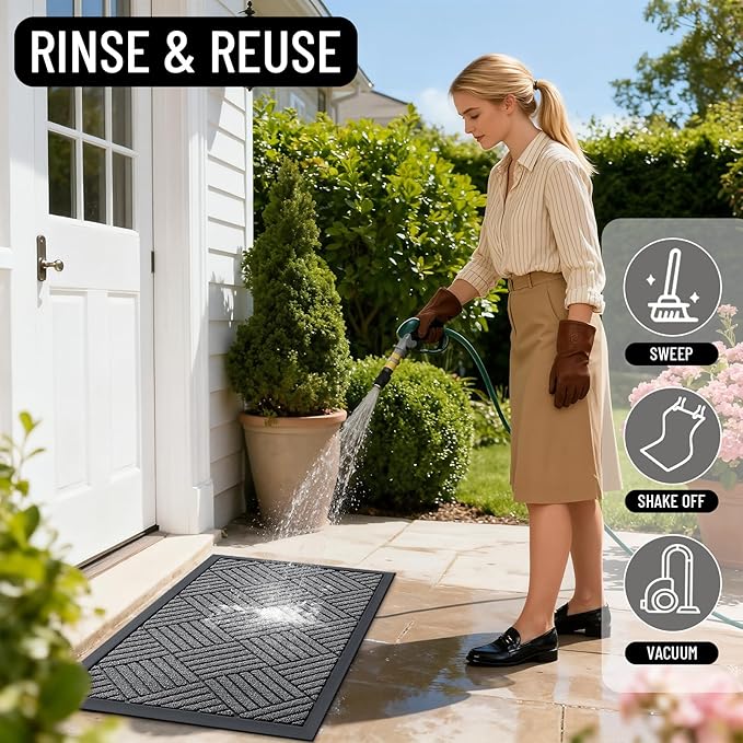 OLANLY Front Door Mat Outside Entrance 59x23, Heavy Duty Sturdy Natural Rubber - Image 7