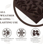 Coffee Brown Leaves Outdoor Indoor Entrance Door mat, Absorbent Durable Heavy - Image 4