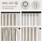 Topfinel Extra Wide 70 Inch Length Blackout Curtains 108 Inches Long 2 Panels - Image 3