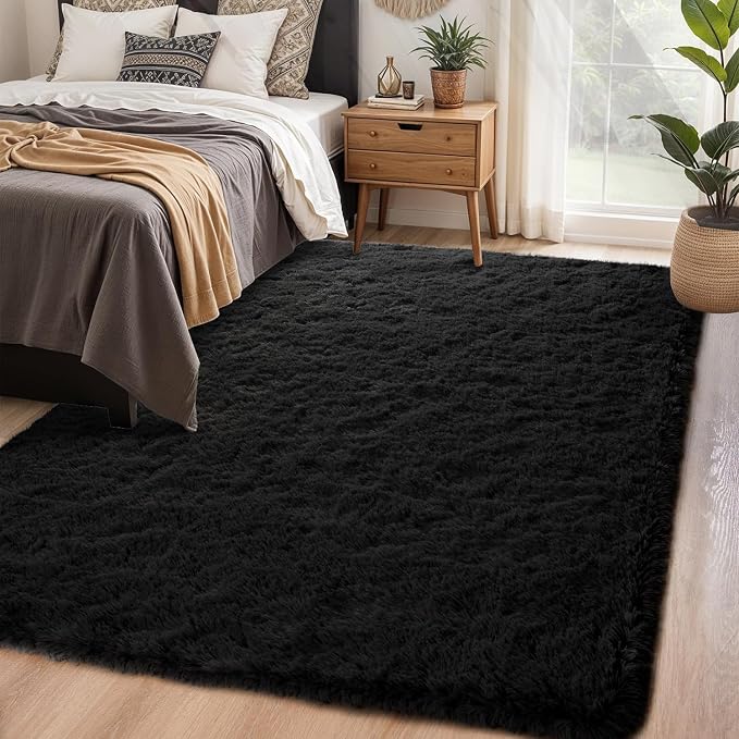 Chicrug Soft Runner Rug for Bedroom Living Room Plush Fluffy Rugs 5x7 Feet - Image 5