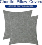 CaliTime Throw Pillow Covers Decorative 22 X 22 Inches Pack of 2 Cozy Chenille - Image 6