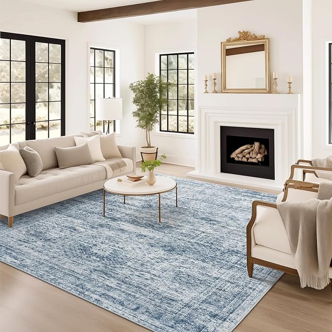 9x12 Area Rugs for Living Room, Non Slip Machine Washable Vintage Rugs - Image 8