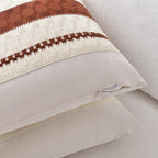 Fancy Homi Set of 1 Rust Boho Decorative Throw Pillow Covers 18x18 Inch - Image 3