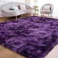 Goideal Fluffy Rug for Bedroom Living Room, 6x9 Purple Area Rugs, Faux Fur Shag by Goideal
