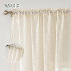 WAZZIO Boho Lace Curtains 2 Panels 63 Inches -Cute Vintage Victorian Sheer - Image 7