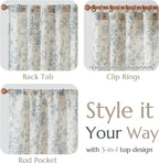 jinchan Linen Floral Curtains 100 Inch Extra Wide - Image 4