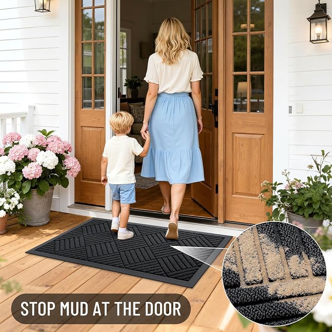 OLANLY Front Door Mat Outside Entrance 47x32, Heavy Duty Sturdy Natural Rubber - Image 6