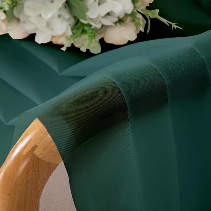 OWENIE Green Sheer Curtains 72 Inches Long 2 Panels Set - Image 6