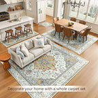RELEANY Area Rugs 10'x12' Washable Non-Slip, Floral Vintage Distress Print - Image 4