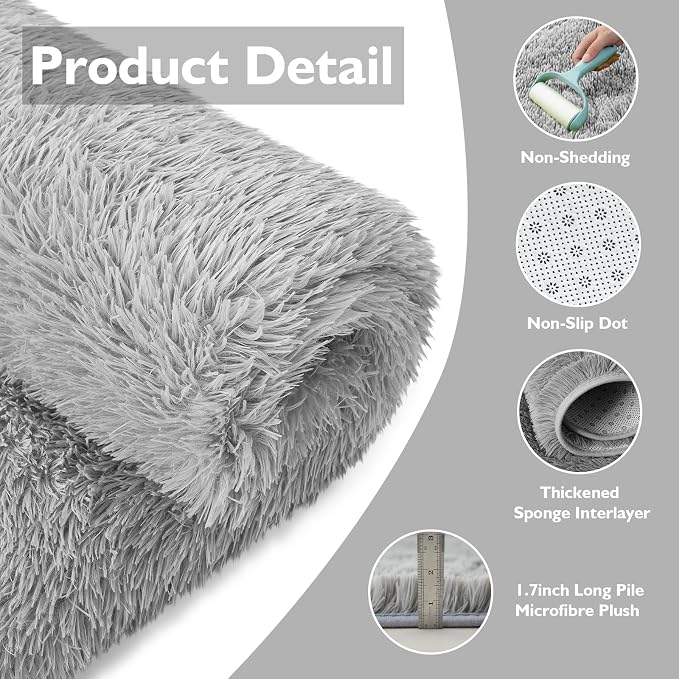 Ultra Soft Fluffy Area Rugs for Bedroom Living Room 10x14, Nursery Rug - Image 3