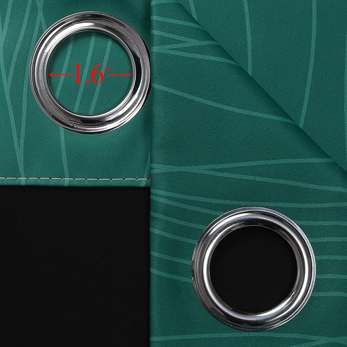 Estelar Textiler Green and Greyish White Blackout Curtains - Image 7