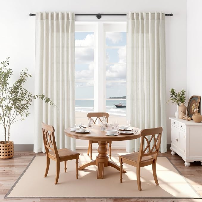Nanspring Mousse White Linen Curtains - Image 8