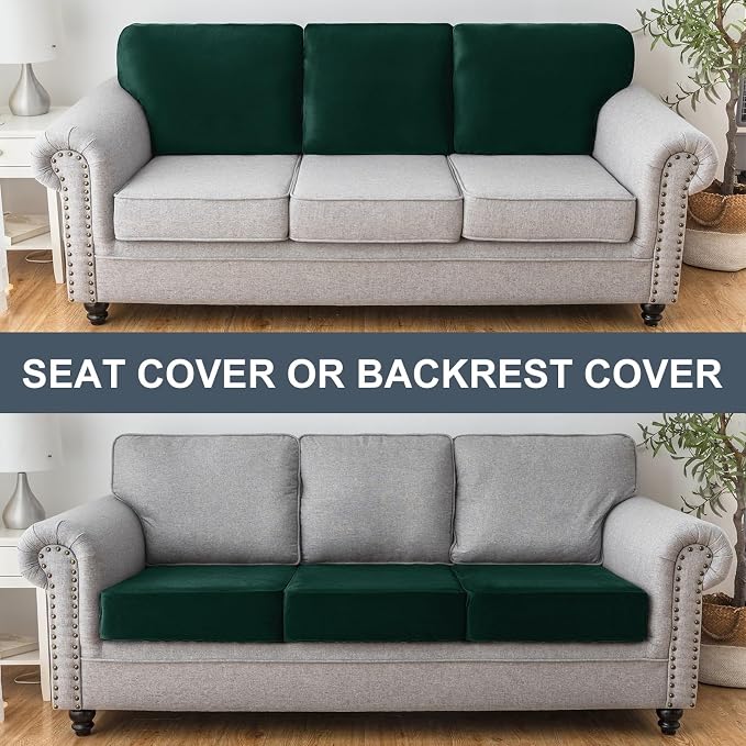 Couch Cover Stretch Velvet Sofa Cushion Cover 2-Piece - Image 4