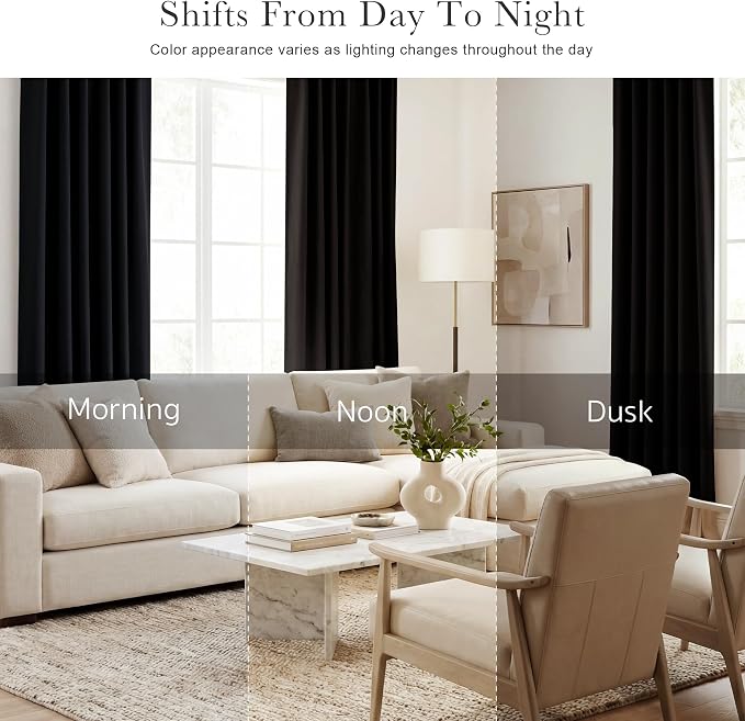 PONY DANCE Short Blackout Curtains 54 Inches Long, Room Darkening Curtains - Image 7