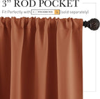 RYB HOME Kitchen Blackout Curtains Over Sink 36 inch Length, Rod Pocket Summer - Image 2