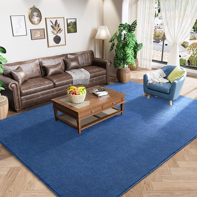 Amearea Modern Area Rugs for Bedroom Living Room, 4x6 Feet Blue Thickened by AmeareaDirect