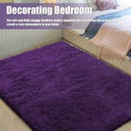 8x10 Fluffy Area Rugs for Living Room, Shag Area Rug for Bedroom, Soft Purple - Image 6