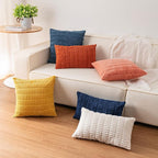 Pack of 2 Corduroy Decorative Throw Pillow Covers 26x26 InchSoft Striped Pillow - Image 6