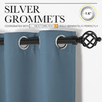 NICETOWN Smoky Blue Blackout Curtains 40 inches Length - Image 2