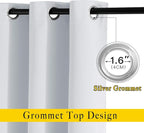NICETOWN Greyish White Room Darkening Curtains Blackout 40 inch Curtains - Image 2