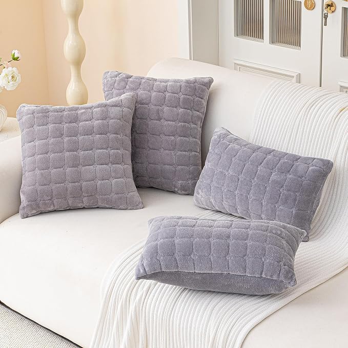 Velvet Throw Pillow Covers 22×22 Inch Decorative Pillows Cover Neutral Soft - Image 2