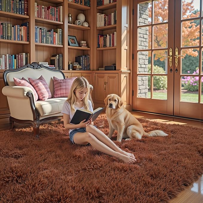 Rugs for Living Room 5x8, Alfombras para Salas Shag Large Plush Soft Area Rug - Image 3