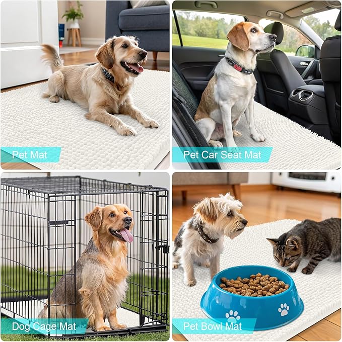 OLANLY Dog Door Mat for Muddy Paws 24x16, Absorbs Moisture and Dirt, Absorbent - Image 7