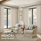 MIULEE Pinch Pleated Thick Linen Curtains 90 Inches Long 2 Panels - Image 2