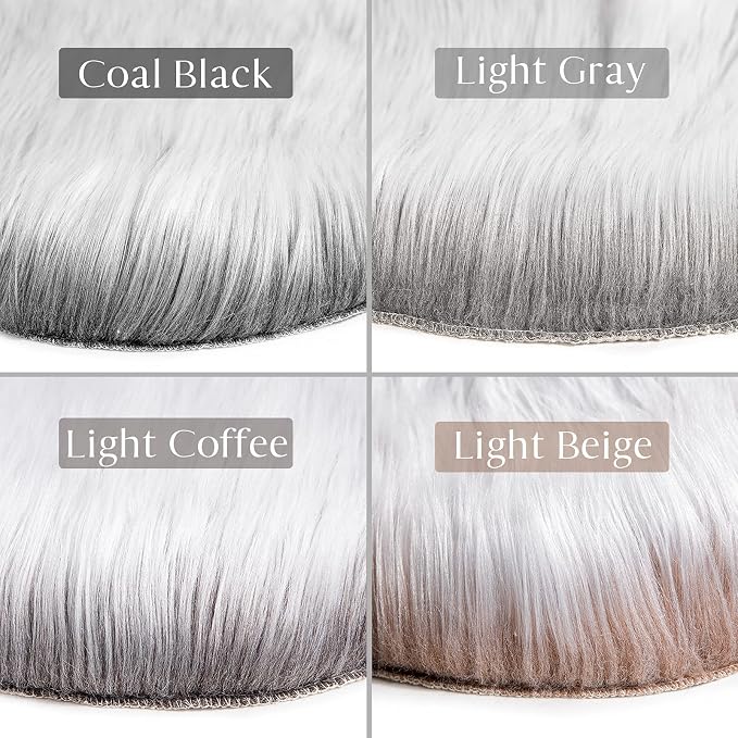 Ashler faux fur rug, Fluffy Shaggy Area Rug Ultra Soft 3 x 5 Feet Rectangle Fur - Image 4