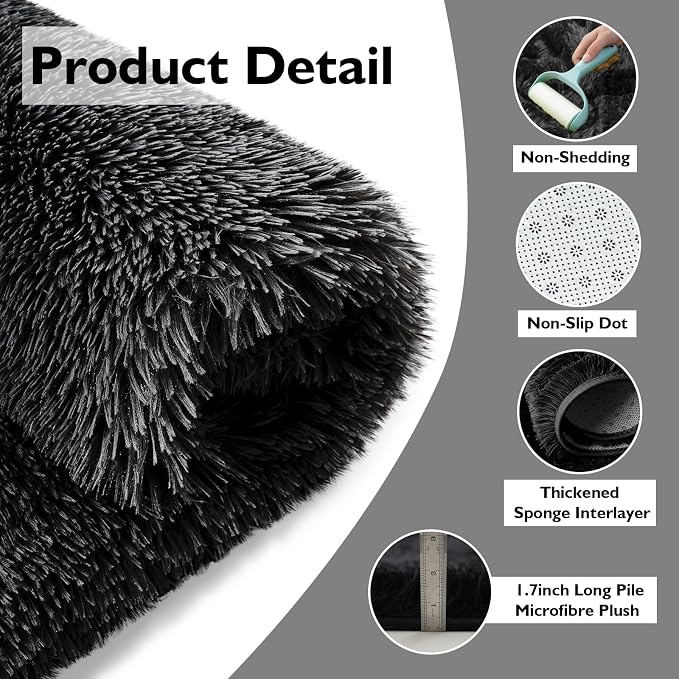 Shag Area Rug for Bedroom 3x5, Soft Fuzzy Rug Non-Shedding Indoor Plush Carpet - Image 4