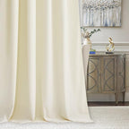 RYB HOME Ivory White Velvet Curtains 84 inches - Image 4