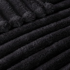 Exclusivo Mezcla Twin Size Flannel Fleece Blanket, Super Soft Striped Jacquard - Image 4