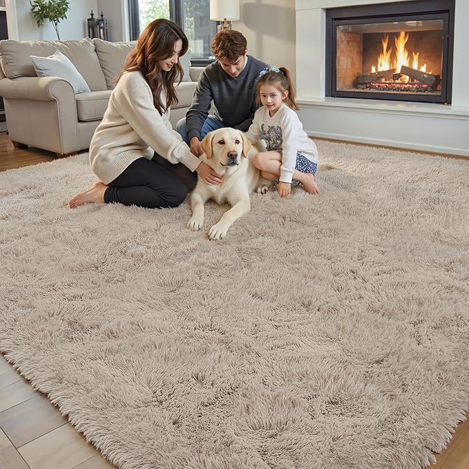 Area Rugs 10x14 Living Room, Shaggy Carpet Soft Plush Furry Bedside Rug Large - Image 3
