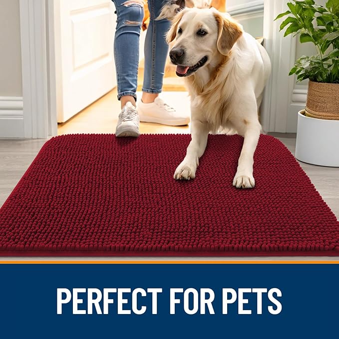 OLANLY Dog Door Mat for Muddy Paws 24x16, Absorbs Moisture and Dirt, Absorbent - Image 6