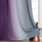 Purple and Grey Blackout Curtains 45 Inches Long, Ombre and Wavy Line Pattern - Image 6