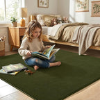 Amearea 5x5 Square Area Rugs for Bedroom Living Room, Olive Green Thickened - Image 4