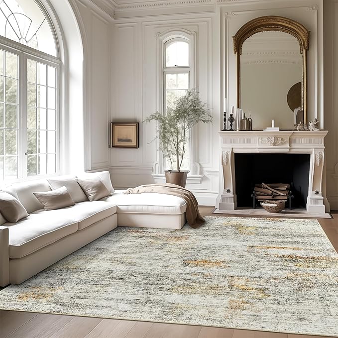 9x12 Area Rugs for Living Room, Non Slip Machine Washable Vintage Rugs - Image 7