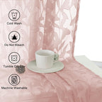 Lecloud Leia 24 Inch Valance Pink Sheer Curtains Tiers - Image 7