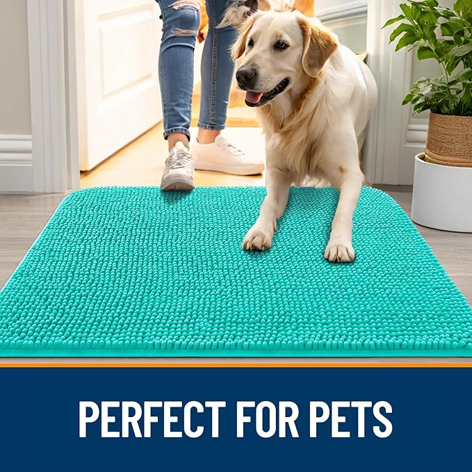 OLANLY Dog Door Mat for Muddy Paws 50x30, Absorbs Moisture and Dirt, Absorbent - Image 6