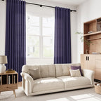 Nanspring Purple Linen Blend Light Filtering Back Tab Curtains 96 Inches Long - Image 7