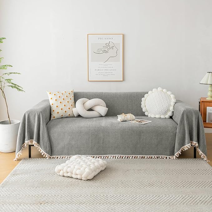 HANDONTIME Couch Slipcovers for Sofas Dark Grey Couches Cover Sofa Cover for by HANDONTIME
