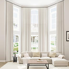 Guken Cream 100% Blackout Cream Linen Curtains 52 Inch Wide by 136 Inch 2 by Guken