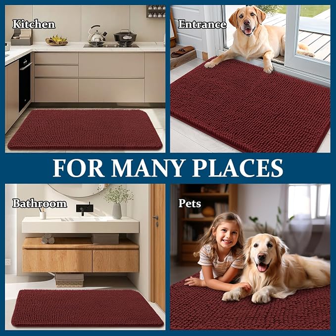 OLANLY Dog Door Mat for Muddy Paws 70x46, Absorbs Moisture and Dirt, Absorbent - Image 8