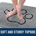 OLANLY Dog Door Mat for Muddy Paws 47x24, Paw Print Design, Absorbs Moisture - Image 4