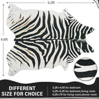 AROGAN Western Faux Fur Zebra Rug, 4.6 x 5.2 Feet Premium Animal Skin Print Rug - Image 2
