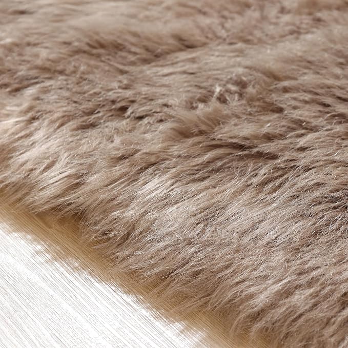 ORINOVA Beige Area Rugs for Living Room Bedroom Nursery 9X12 Washable Faux - Image 9